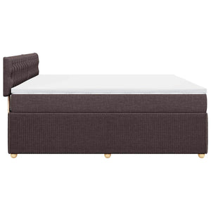 Κρεβάτι Boxspring με Στρώμα Σκούρο Καφέ 180x200 εκ Υφασμάτινο - Pakobazaar