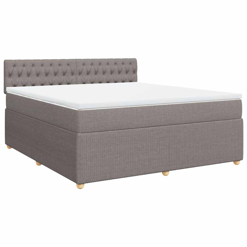 Κρεβάτι Boxspring με Στρώμα Taupe 180x200 εκ. Υφασμάτινο