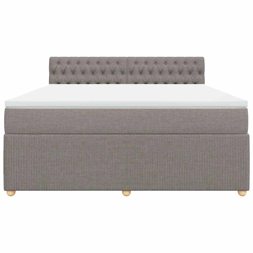 Κρεβάτι Boxspring με Στρώμα Taupe 180x200 εκ. Υφασμάτινο