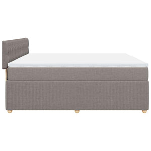 Κρεβάτι Boxspring με Στρώμα Taupe 180x200 εκ. Υφασμάτινο