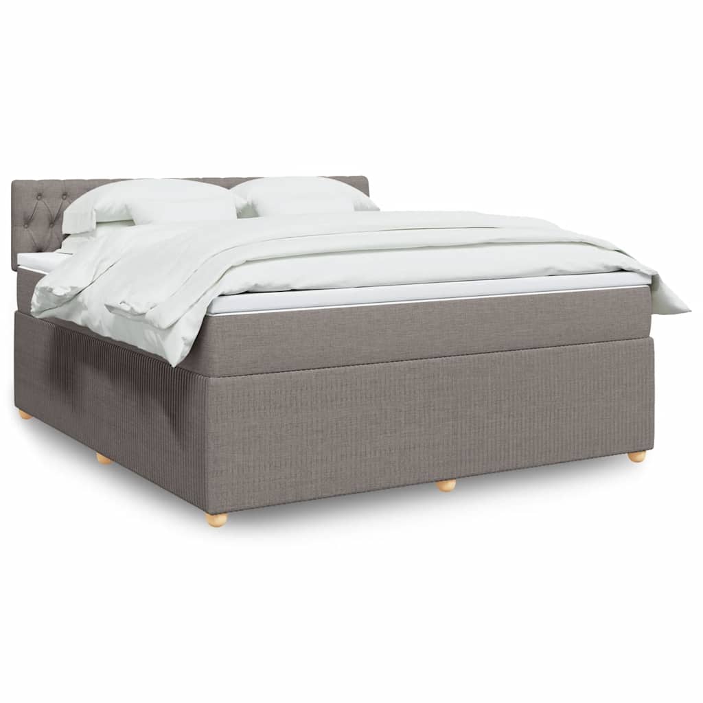 Κρεβάτι Boxspring με Στρώμα Taupe 180x200 εκ. Υφασμάτινο