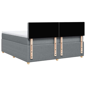 Κρεβάτι Boxspring με Στρώμα Ανοιχτό Γκρι 180x200 εκ. Υφασμάτινο - Pakobazaar