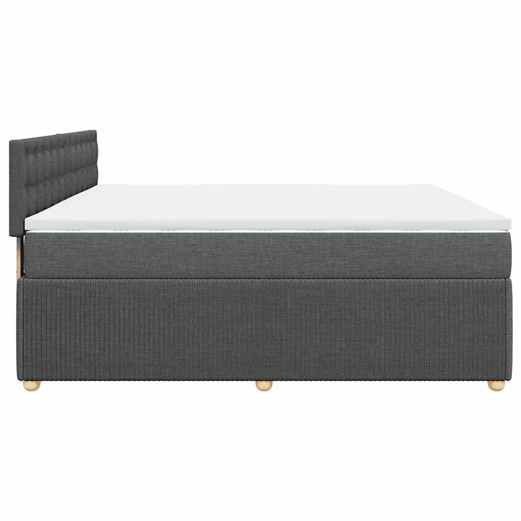 Κρεβάτι Boxspring με Στρώμα Σκούρο Γκρι 180x200 εκ Υφασμάτιν - Pakobazaar