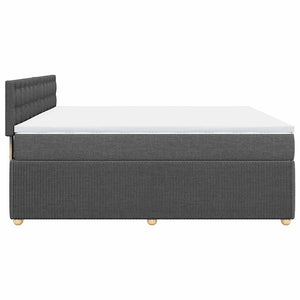 Κρεβάτι Boxspring με Στρώμα Σκούρο Γκρι 180x200 εκ Υφασμάτιν - Pakobazaar