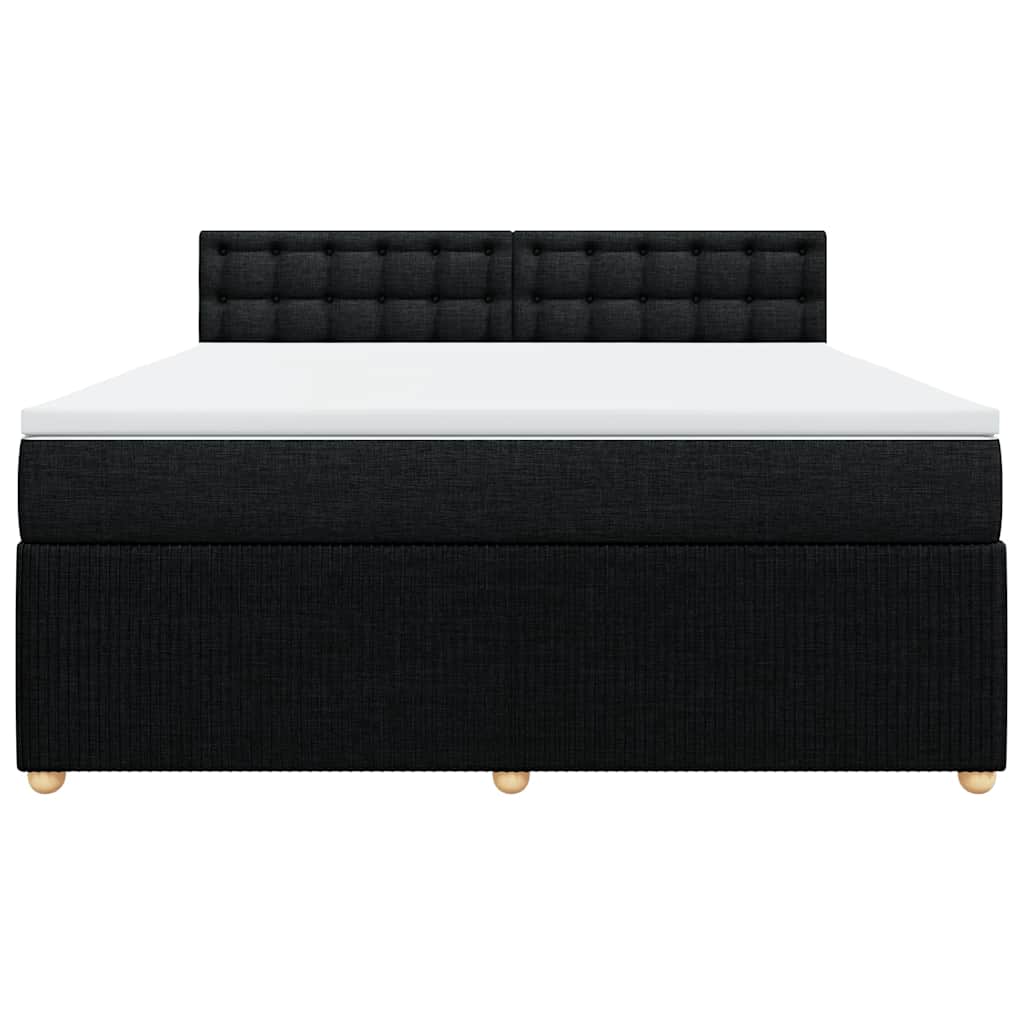 Κρεβάτι Boxspring με Στρώμα Μαύρο 180x200 εκ. Υφασμάτινο - Pakobazaar