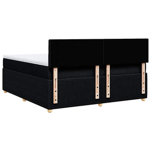 Κρεβάτι Boxspring με Στρώμα Μαύρο 180x200 εκ. Υφασμάτινο - Pakobazaar