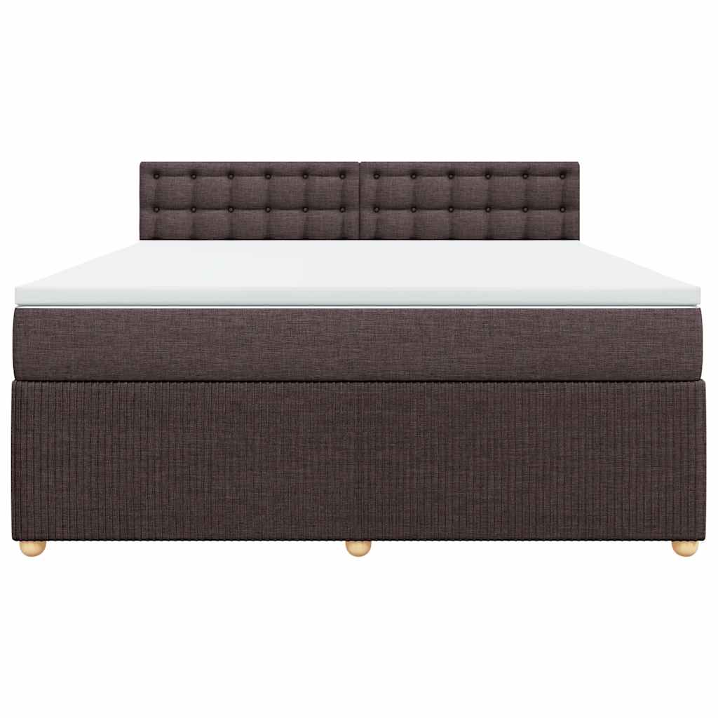 Κρεβάτι Boxspring με Στρώμα Σκούρο Καφέ 180x200 εκ Υφασμάτινο - Pakobazaar
