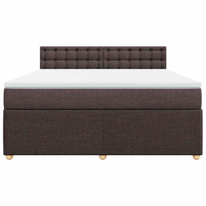 Κρεβάτι Boxspring με Στρώμα Σκούρο Καφέ 180x200 εκ Υφασμάτινο - Pakobazaar