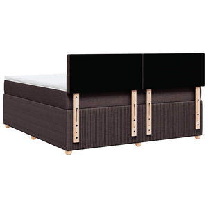 Κρεβάτι Boxspring με Στρώμα Σκούρο Καφέ 180x200 εκ Υφασμάτινο - Pakobazaar