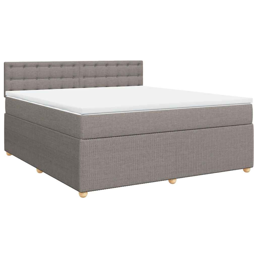 Κρεβάτι Boxspring με Στρώμα Taupe 180x200 εκ. Υφασμάτινο