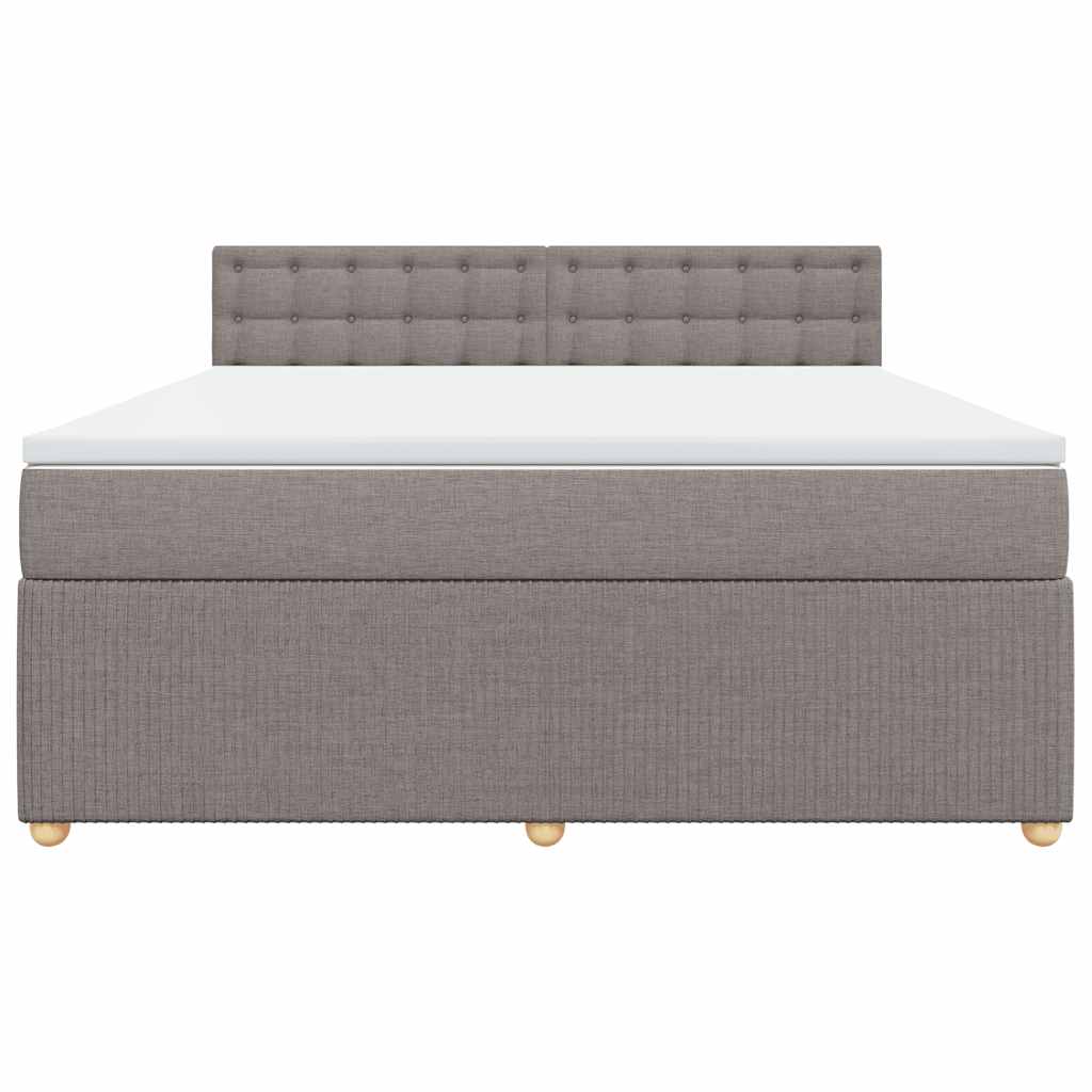 Κρεβάτι Boxspring με Στρώμα Taupe 180x200 εκ. Υφασμάτινο