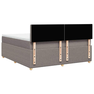 Κρεβάτι Boxspring με Στρώμα Taupe 180x200 εκ. Υφασμάτινο