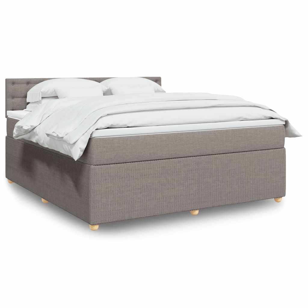 Κρεβάτι Boxspring με Στρώμα Taupe 180x200 εκ. Υφασμάτινο
