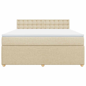 Κρεβάτι Boxspring με Στρώμα Κρεμ 180x200 εκ. Υφασμάτινο