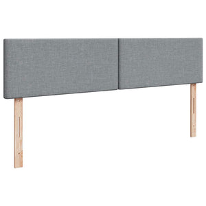 Κρεβάτι Boxspring με Στρώμα Ανοιχτό Γκρι 200x200 εκ. Υφασμάτινο