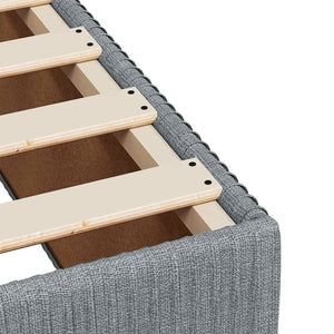 Κρεβάτι Boxspring με Στρώμα Ανοιχτό Γκρι 200x200 εκ. Υφασμάτινο