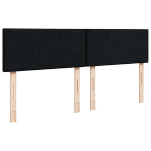 Κρεβάτι Boxspring με Στρώμα Μαύρο 200x200 εκ. Υφασμάτινο - Pakobazaar