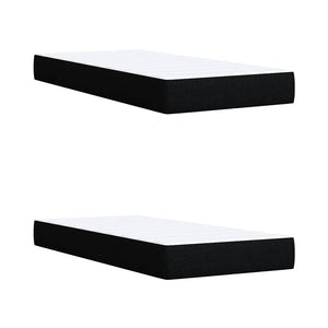 Κρεβάτι Boxspring με Στρώμα Μαύρο 200x200 εκ. Υφασμάτινο - Pakobazaar