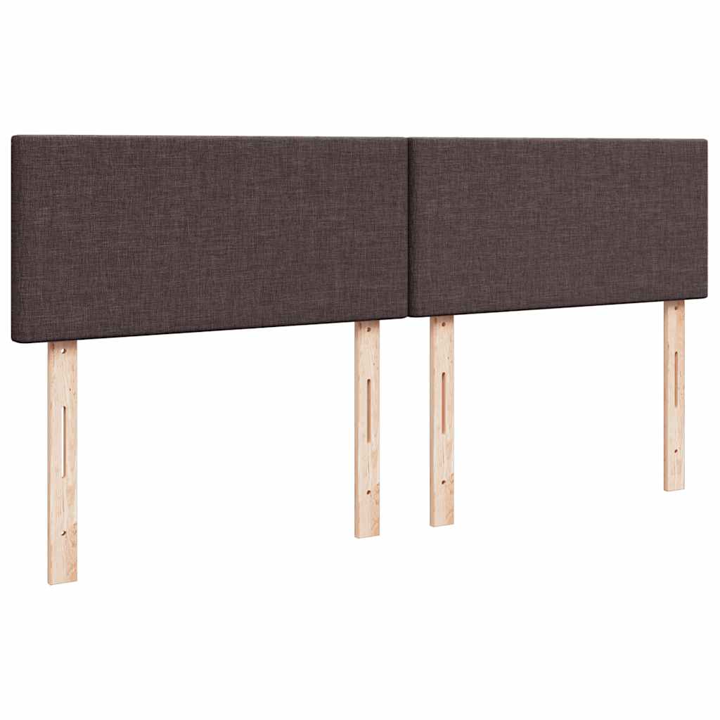 Κρεβάτι Boxspring με Στρώμα Σκούρο Καφέ 200x200 εκ. Υφασμάτινο - Pakobazaar