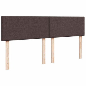 Κρεβάτι Boxspring με Στρώμα Σκούρο Καφέ 200x200 εκ. Υφασμάτινο - Pakobazaar
