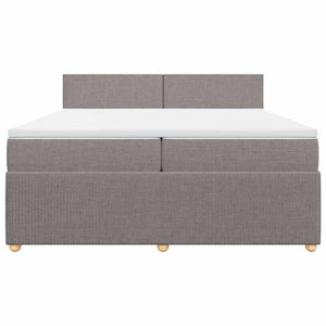 Κρεβάτι Boxspring με Στρώμα Taupe 200x200 εκ. Υφασμάτινο