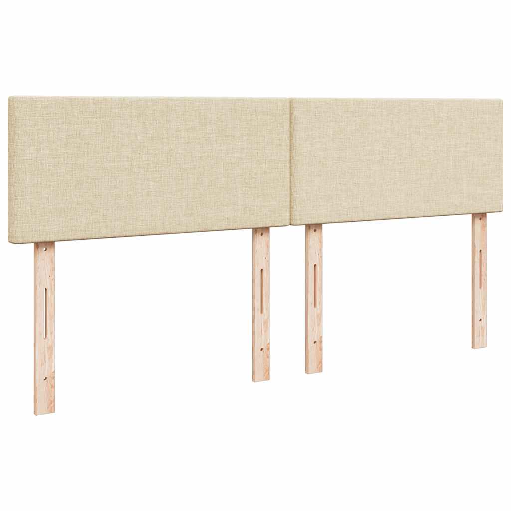 Κρεβάτι Boxspring με Στρώμα Κρεμ 200x200 εκ. Υφασμάτινο