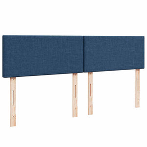 Κρεβάτι Boxspring με Στρώμα Μπλε 200x200 εκ. Υφασμάτινο - Pakobazaar