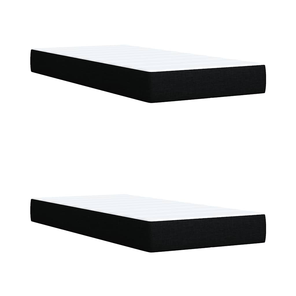Κρεβάτι Boxspring με Στρώμα Μαύρο 200x200 εκ. Υφασμάτινο - Pakobazaar