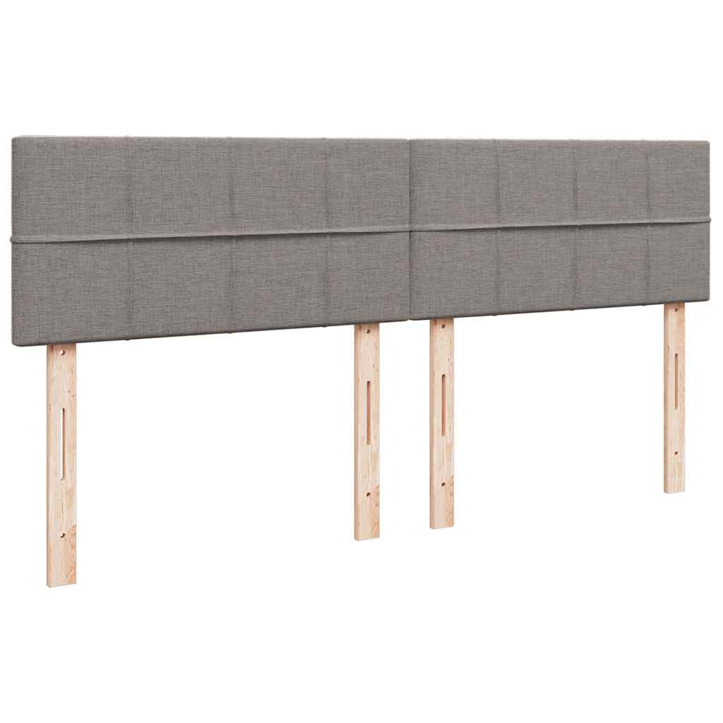 Κρεβάτι Boxspring με Στρώμα Taupe 200x200 εκ. Υφασμάτινο