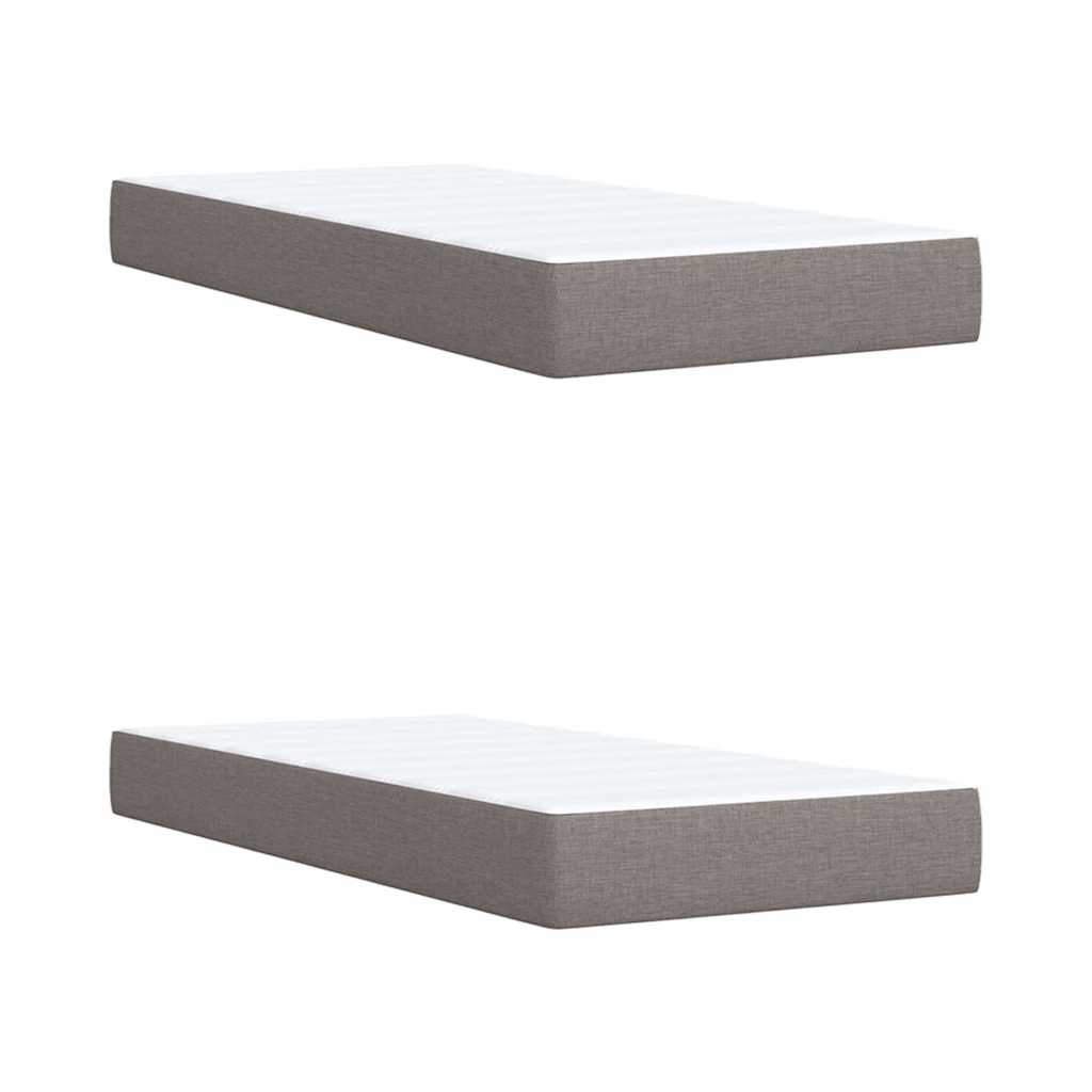 Κρεβάτι Boxspring με Στρώμα Taupe 200x200 εκ. Υφασμάτινο