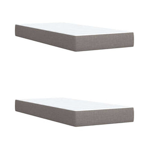 Κρεβάτι Boxspring με Στρώμα Taupe 200x200 εκ. Υφασμάτινο