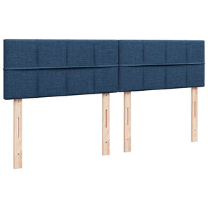 Κρεβάτι Boxspring με Στρώμα Μπλε 200x200 εκ. Υφασμάτινο