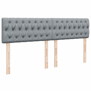Κρεβάτι Boxspring με Στρώμα Ανοιχτό Γκρι 200x200 εκ. Υφασμάτινο - Pakobazaar