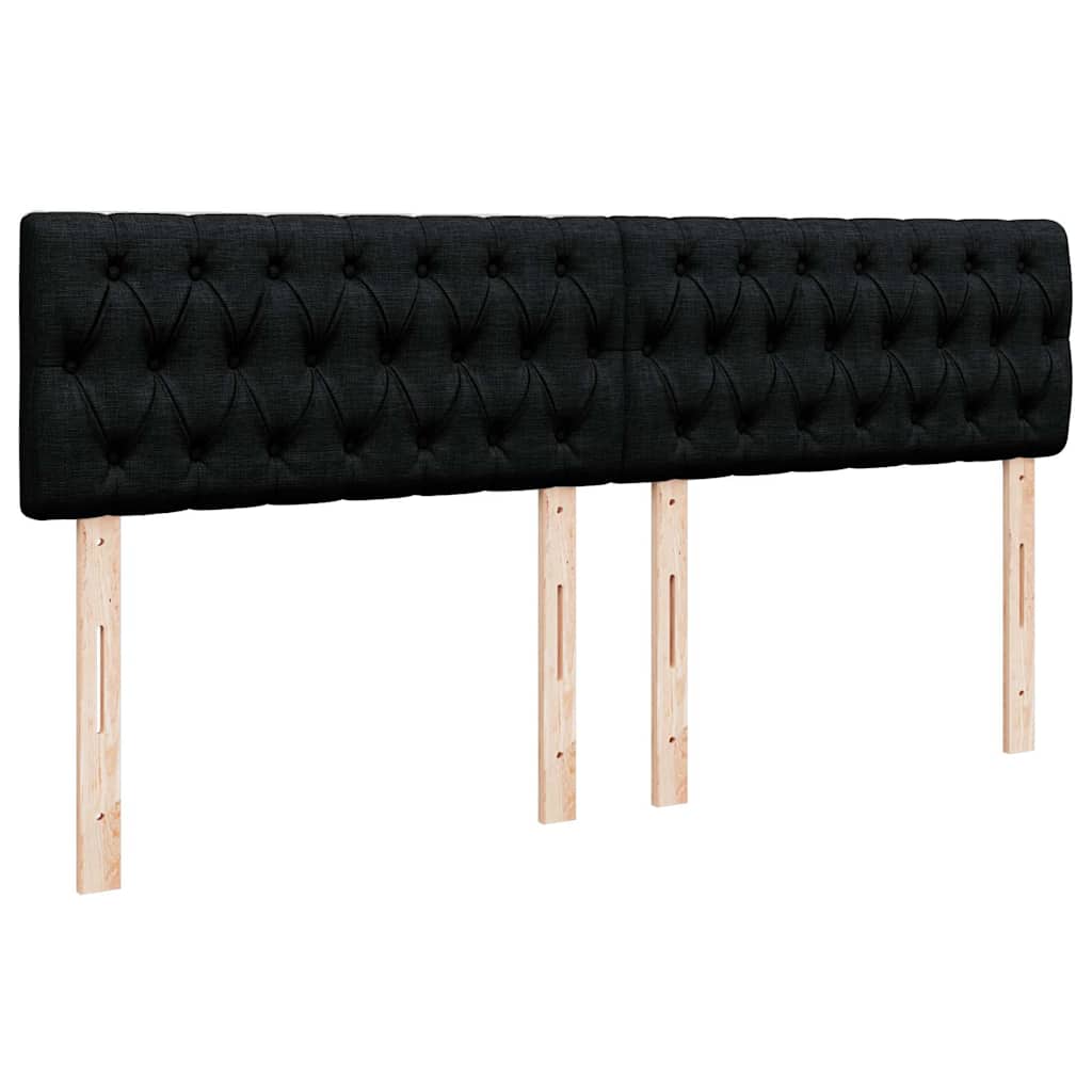 Κρεβάτι Boxspring με Στρώμα Μαύρο 200x200 εκ. Υφασμάτινο - Pakobazaar