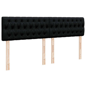 Κρεβάτι Boxspring με Στρώμα Μαύρο 200x200 εκ. Υφασμάτινο - Pakobazaar