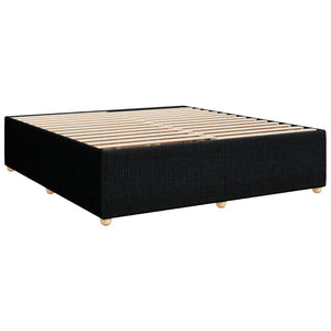 Κρεβάτι Boxspring με Στρώμα Μαύρο 200x200 εκ. Υφασμάτινο - Pakobazaar