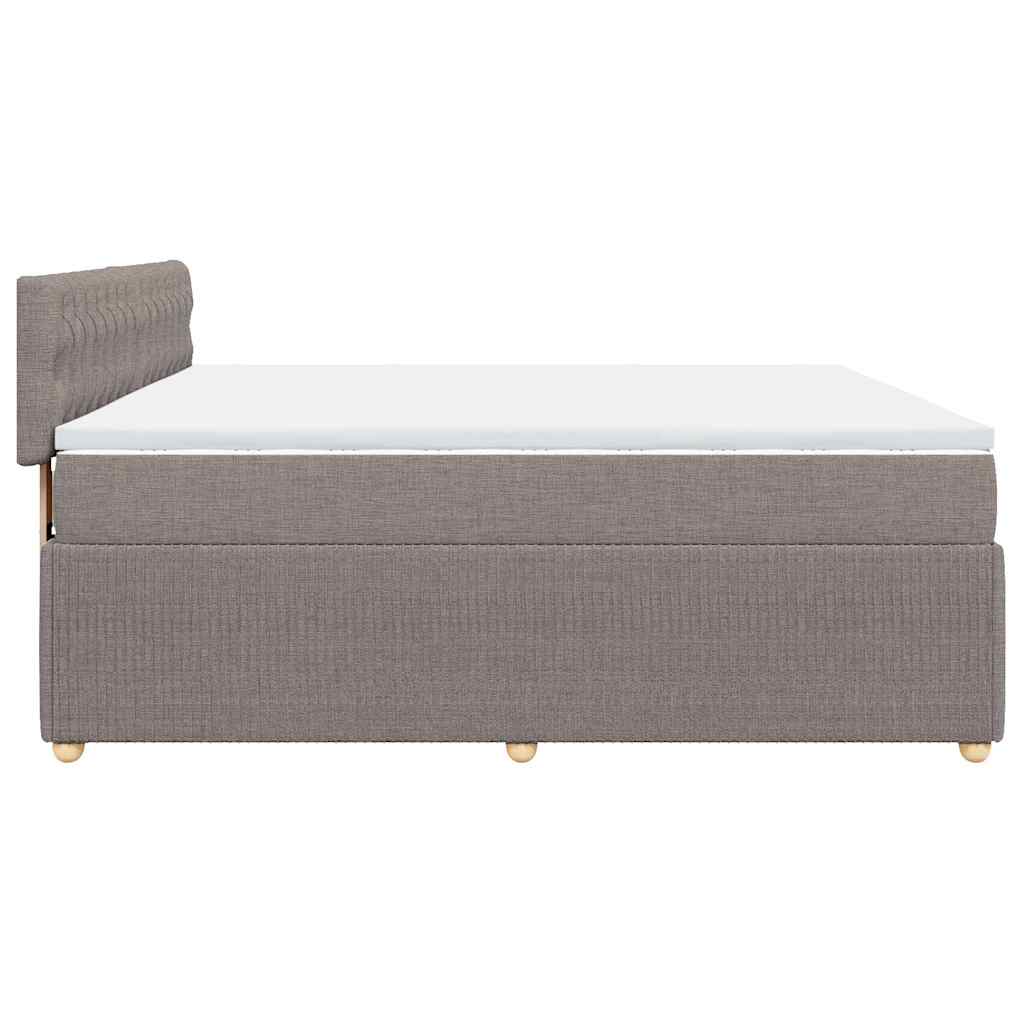 Κρεβάτι Boxspring με Στρώμα Taupe 200x200 εκ. Υφασμάτινο