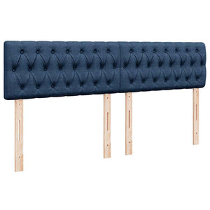 Κρεβάτι Boxspring με Στρώμα Μπλε 200x200 εκ. Υφασμάτινο