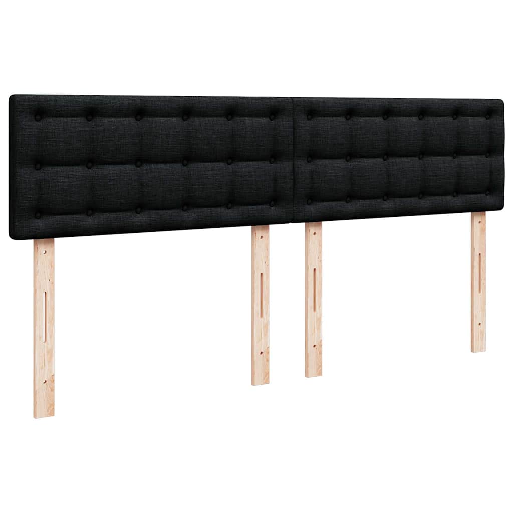 Κρεβάτι Boxspring με Στρώμα Μαύρο 200x200 εκ. Υφασμάτινο - Pakobazaar