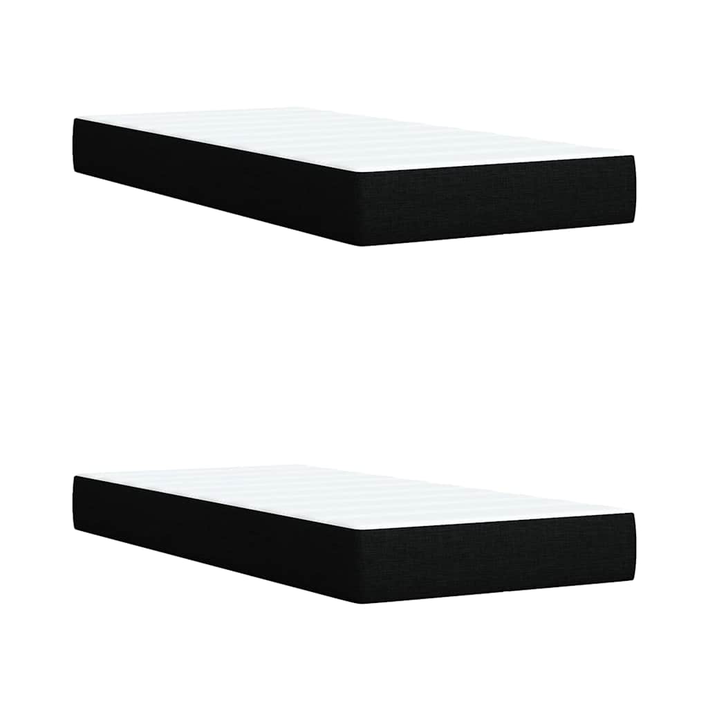 Κρεβάτι Boxspring με Στρώμα Μαύρο 200x200 εκ. Υφασμάτινο - Pakobazaar