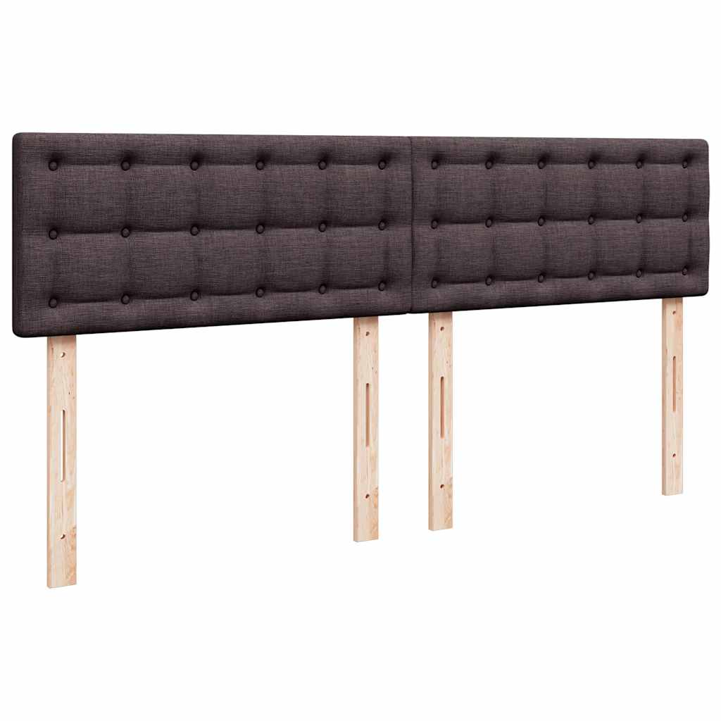 Κρεβάτι Boxspring με Στρώμα Σκούρο Καφέ 200x200 εκ. Υφασμάτινο