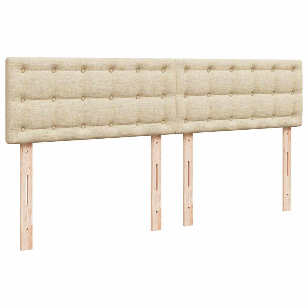 Κρεβάτι Boxspring με Στρώμα Κρεμ 200x200 εκ. Υφασμάτινο