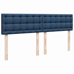 Κρεβάτι Boxspring με Στρώμα Μπλε 200x200 εκ. Υφασμάτινο - Pakobazaar