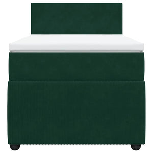 Κρεβάτι Boxspring με Στρώμα Σκούρο Πράσινο 80x200 εκ. Βελούδινο - Pakobazaar