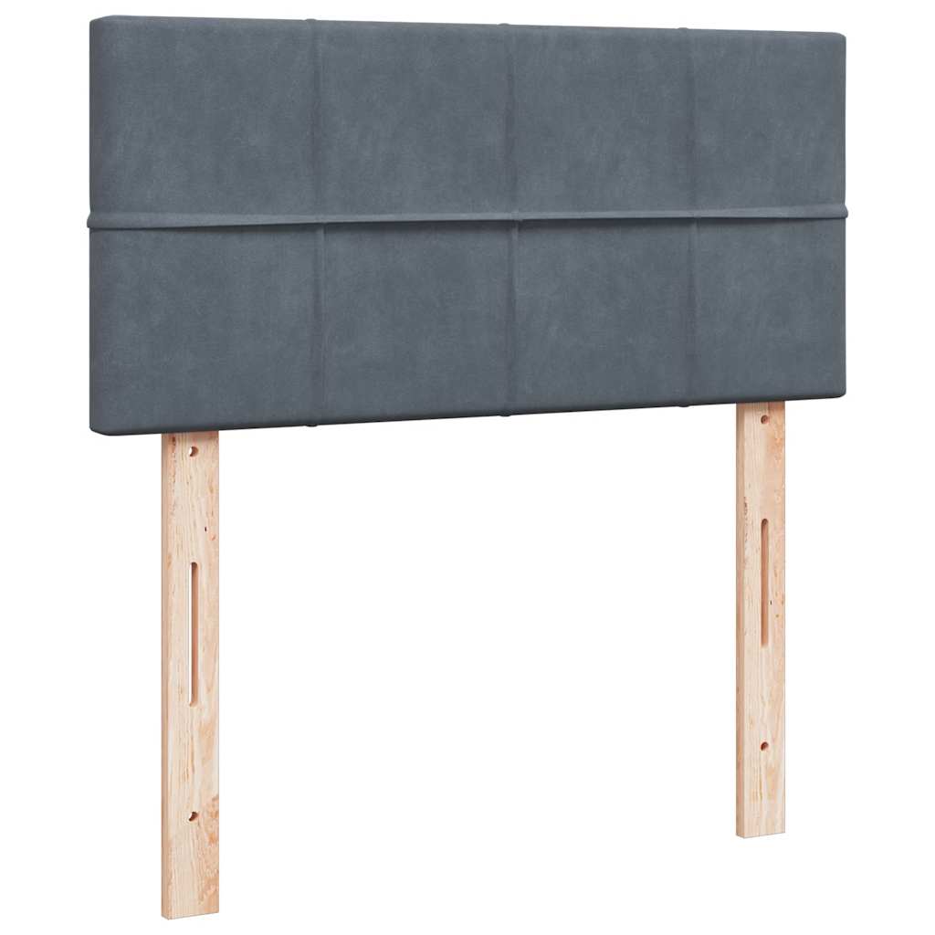 Κρεβάτι Boxspring με Στρώμα Σκούρο Γκρι 80x200 εκ. Βελούδινο - Pakobazaar