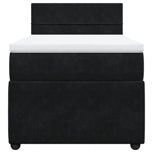 Κρεβάτι Boxspring με Στρώμα Μαύρο 80 x 200 εκ. Βελούδινο