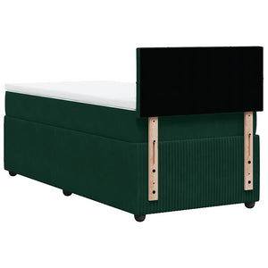 Κρεβάτι Boxspring με Στρώμα Σκούρο Πράσινο 80x200 εκ. Βελούδινο - Pakobazaar