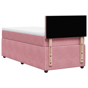 Κρεβάτι Boxspring με Στρώμα Ροζ 80 x 200 εκ. Βελούδινο - Pakobazaar