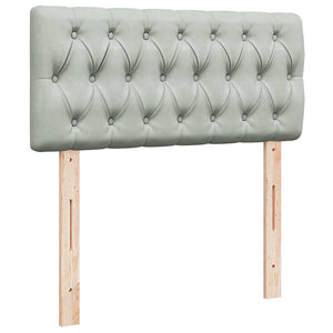 Κρεβάτι Boxspring με Στρώμα Ανοιχτό Γκρι 80x200 εκ. Βελούδινο - Pakobazaar