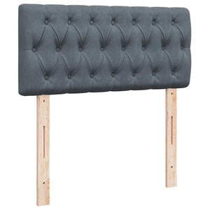 Κρεβάτι Boxspring με Στρώμα Σκούρο Γκρι 80x200 εκ. Βελούδινο